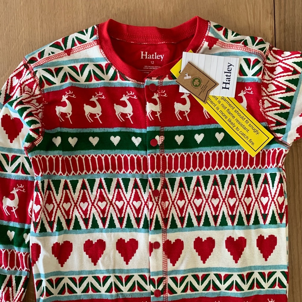 Hatley Christmas pajamas youth size 12, brand new